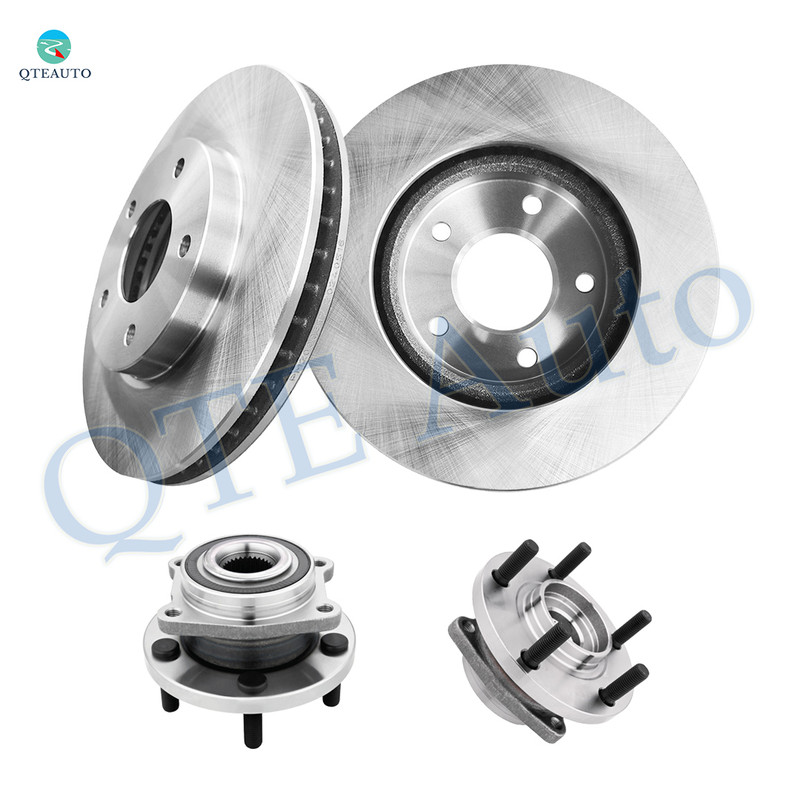 Set of 4 Front 276mm Brake Disc Rotors-Wheel Hub Bearing Assembly For 2009 Dodge Caliber