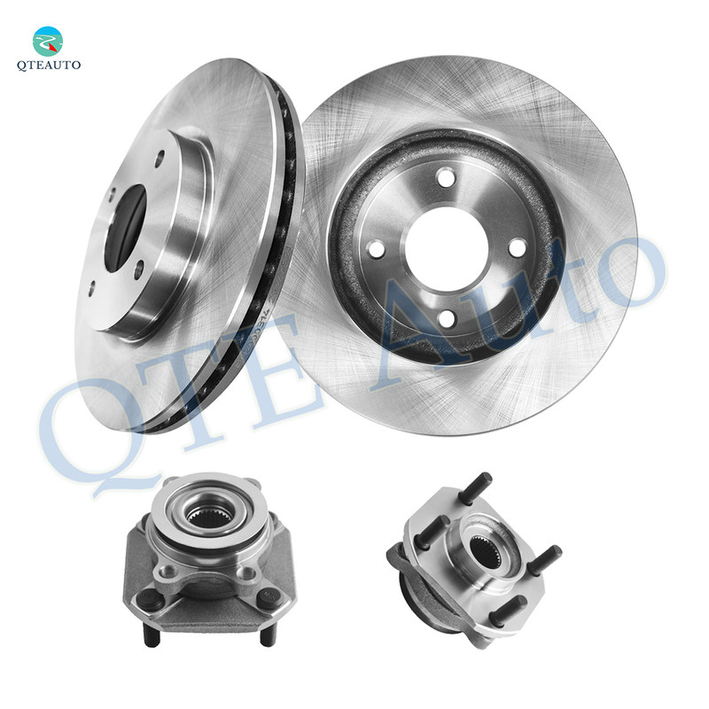 Set of 4 Front 280mm Brake Disc Rotors-Wheel Hub Bearing Assembly For 2007-2012 Nissan Sentra