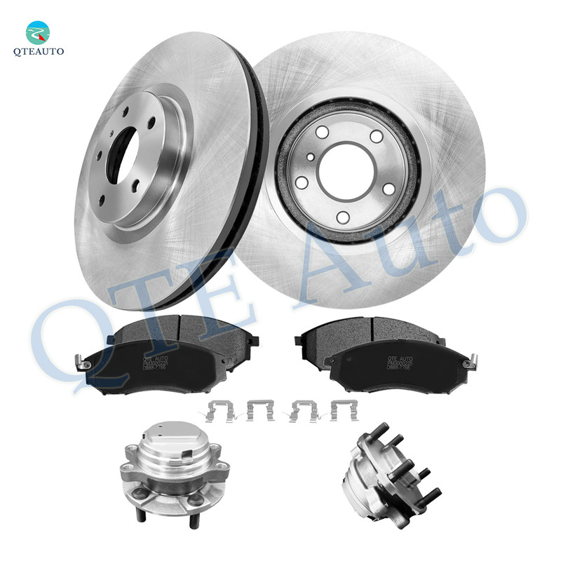 Set of 8 Front 320mm Brake Disc Rotors-Ceramic Brake Pad Kit-Wheel Hub Bearing Assembly For 2006-2010 Infiniti M35 Set of 8 Front 320mm Brake Disc Rotors-Ceramic Brake Pad Kit-Wheel Hub Bearing Assembly For 2006-2010 Infiniti M35
