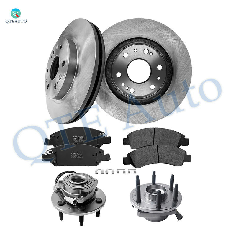 Set of 8 Front 330mm Brake Disc Rotors-Ceramic Brake Pad Kit-Wheel Hub Bearing Assembly For 2015 2016 Chevrolet Suburban