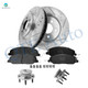 Set of 8 Front 316mm Drilled Slotted Brake Disc Rotors-Ceramic Brake Pad Kit-Wheel Hub Bearing Assembly For 2011 2012 Ford Mustang