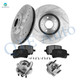 Set of 8 Front 296mm Drilled Slotted Brake Disc Rotors-Ceramic Brake Pad Kit-Wheel Hub Bearing Assembly For 2007-2012 Chevrolet Malibu
