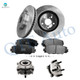 Set of 8 Front 296mm Brake Disc Rotors-Ceramic Brake Pad Kit-Wheel Hub Bearing Assembly For 2006-2012 Toyota RAV4