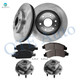 Set of 8 Front 330mm Brake Disc Rotors-Ceramic Brake Pad Kit-Wheel Hub Bearing Assembly For 2015-2020 Cadillac Escalade