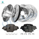 Set of 12 Front 300mm-Rear 284mm Drilled Slotted Brake Disc Rotors-Front 8595-D1444 Rear Ceramic Brake Pad Kit For 2011-2015 KIA Optima
