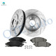 Set of 6 Front 296mm Drilled Slotted Brake Disc Rotors-Ceramic Brake Pad Kit For 2005-2012 Nissan Pathfinder