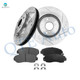 Set of 6 Front 296mm Drilled Slotted Brake Disc Rotors-Ceramic Brake Pad Kit For 2007-2009 Acura RDX