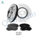 Set of 6 Front 296mm Drilled Slotted Brake Disc Rotors-Ceramic Brake Pad Kit For 2012-2015 Honda Crosstour