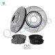 Set of 6 Front 280mm Drilled Slotted Brake Disc Rotors-Ceramic Brake Pad Kit For 2014-2016 KIA Soul