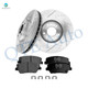Set of 6 Front 300mm Drilled Slotted Brake Disc Rotors-Ceramic Brake Pad Kit For 2010-2012 Hyundai Santa FE
