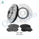Set of 6 Front 296mm Drilled Slotted Brake Disc Rotors-Ceramic Brake Pad Kit For 2012 Honda Crosstour