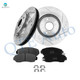 Set of 6 Front 296mm Drilled Slotted Brake Disc Rotors-D1521 7994 Ceramic Brake Pad Kit For 2007-2009 Acura RDX