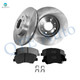 Set of 6 Front 256mm Brake Disc Rotors-Ceramic Brake Pad Kit For 2012 KIA RIO EX LX