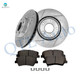 Set of 6 Front 280mm Drilled Slotted Brake Disc Rotors-Ceramic Brake Pad Kit For 2013-2017 Hyundai Elantra GT
