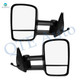 Driver & Passenger Side Mirrors, Left-Right Power Heated Textured Black Manual Folding For 2001-2006 GMC Sierra 3500, Door Mirror Pair of 2