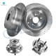 Set of 4 Rear 305mm Drilled Slotted Brake Disc Rotors-Wheel Hub Bearing Assembly For 2007-2009 2016-2018 Acura RDX