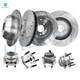 Set of 8 Front 320mm-Rear 302mm Drilled Slotted Brake Disc Rotors-Wheel Hub Bearing Assembly For 2014 2015 KIA Sorento FWD