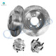 Set of 4 Rear 262mm Drilled Slotted Brake Disc Rotors-Wheel Hub Bearing Assembly For 2014-2018 KIA Forte Set of 4 Rear 262mm Drilled Slotted Brake Disc Rotors-Wheel Hub Bearing Assembly For 2014-2018 KIA Forte