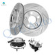 Set of 4 Rear 305mm Drilled Slotted Brake Disc Rotors-Wheel Hub Bearing Assembly For 2008-2011 Chrysler Town & Country