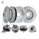 Set of 8 Front 302mm-Rear 328mm Drilled Slotted Brake Disc Rotors-Wheel Hub Bearing Assembly For 2015 RAM C/V