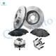 Set of 8 Front 320mm Drilled Slotted Brake Disc Rotors-Wheel Hub Bearing Assembly-Ceramic Brake Pad Kit For 2014-2017 Infiniti QX60