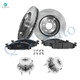 Set of 8 Front 325mm Brake Disc Rotors-Wheel Hub Bearing Assembly-Ceramic Brake Pad Kit For 2010-2019 Lincoln MKT Set of 8 Front 325mm Brake Disc Rotors-Wheel Hub Bearing Assembly-Ceramic Brake Pad Kit For 2010-2019 Lincoln MKT
