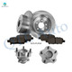 Set of 8 Rear 291.5mm Brake Disc Rotors-Ceramic Brake Pad Kit-Wheel Hub Bearing Assembly For 2014-2019 Nissan Sentra