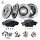 Set of 16 Front 320mm-Rear 302mm Brake Disc Rotors-Ceramic Brake Pad Kit-Wheel Hub Bearing Assembly For 2007-2010 Ford Edge
