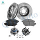 Set of 8 Front 296.95mm Brake Disc Rotors-Wheel Hub Bearing Assembly-Ceramic Brake Pad Kit For 2005 Saturn Relay