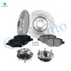 Set of 8 Rear 328mm Drilled Slotted Brake Disc Rotors-Ceramic Brake Pad Kit-Wheel Hub Bearing Assembly For 2015 RAM C/V