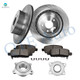 Set of 8 Rear 308mm Brake Disc Rotors-Ceramic Brake Pad Kit-Wheel Hub Bearing Assembly For 2006-2009 Nissan 350Z