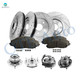 Set of 16 Front 330mm-Rear 328mm Drilled Slotted Brake Disc Rotors-Ceramic Brake Pad Kit-Wheel Hub Bearing Assembly For 2012-2014 2019 2020 Dodge Journey