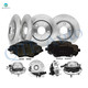 Set of 16 Front 302mm-Rear 305mm Brake Disc Rotors-Wheel Hub Bearing Assembly-Ceramic Brake Pad Kit For 2008-2010 Dodge Grand Caravan