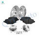 Set of 8 Rear 330mm Brake Disc Rotors-Wheel Hub Bearing Assembly-Ceramic Brake Pad Kit For 2011-2015 Lincoln MKX