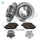 Set of 8 Rear 308mm Brake Disc Rotors-Ceramic Brake Pad Kit-Wheel Hub Bearing Assembly For 2016-2019 Nissan Maxima