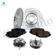Set of 8 Rear 328mm Drilled Slotted Brake Disc Rotors-Ceramic Brake Pad Kit-Wheel Hub Bearing Assembly For 2012-2015 RAM C/V