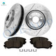 Set of 6 Front 321mm Drilled Slotted Brake Disc Rotors-Ceramic Brake Pad Kit For 2010-2016 Buick Lacrosse Set of 6 Front 321mm Drilled Slotted Brake Disc Rotors-Ceramic Brake Pad Kit For 2010-2016 Buick Lacrosse