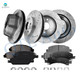Set of 12 Front-Rear 330mm Drilled Slotted Brake Disc Rotors-Ceramic Brake Pad Kit For 2014 GMC Savana 1500
