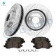 Set of 6 Front 294mm Drilled Slotted Brake Disc Rotors-Ceramic Brake Pad Kit For 2008-2012 Dodge Avenger