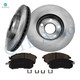 Set of 6 Front 296mm Brake Disc Rotors-Ceramic Brake Pad Kit For 2007-2012 2017-2019 Nissan Sentra