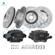 Set of 12 Front 300mm-Rear 260mm Drilled Slotted Brake Disc Rotors-Ceramic Brake Pad Kit For 2002-2006 Acura RSX