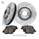 Set of 6 Front 300mm Drilled Slotted Brake Disc Rotors-Ceramic Brake Pad Kit For 2011-2014 Hyundai Sonata