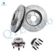 Set of 4 Front 293mm Drilled Slotted Brake Disc Rotors-Wheel Hub Bearing Assembly For 2005-2010 Ford Mustang Set of 4 Front 293mm Drilled Slotted Brake Disc Rotors-Wheel Hub Bearing Assembly For 2005-2010 Ford Mustang