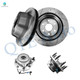 Set of 4 Rear 330mm Drilled Slotted Brake Disc Rotors-Wheel Hub Bearing Assembly For 2005 Chevrolet Silverado 1500