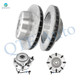 Set of 4 Rear 330.2mm Drilled Slotted Brake Disc Rotors-Wheel Hub Bearing Assembly For 2005 Chevrolet Silverado 1500