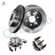 Set of 4 Front 305mm Drilled Slotted Brake Disc Rotors-Wheel Hub Bearing Assembly For 2003-2008 Chevrolet Express 1500
