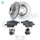 Set of 8 Rear 280mm Drilled Slotted Brake Disc Rotors-Ceramic Brake Pad Kit-Wheel Hub Bearing Assembly For 2013-2016 Ford Escape FWD Set of 8 Rear 280mm Drilled Slotted Brake Disc Rotors-Ceramic Brake Pad Kit-Wheel Hub Bearing Assembly For 2013-2016 Ford Escape FWD