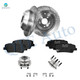 Set of 8 Rear 302mm Drilled Slotted Brake Disc Rotors-Ceramic Brake Pad Kit-Wheel Hub Bearing Assembly For 2019 Hyundai Santa FE XL AWD