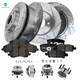 Set of 16 Front 294mm-Rear 262mm Drilled Slotted Brake Disc Rotors-Front D1285 8402 Rear D1037 7940 Ceramic Brake Pad Kit-Wheel Hub Bearing Assembly For 2007-2010 Chrysler Sebring