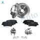 Set of 8 Rear 302mm Drilled Slotted Brake Disc Rotors-Ceramic Brake Pad Kit-Wheel Hub Bearing Assembly For 2010-2018 Hyundai Santa FE